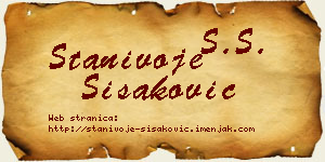 Stanivoje Šišaković vizit kartica